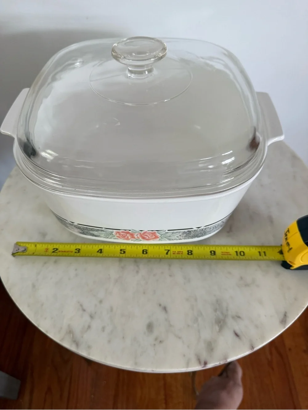 Vintage Corning Ware Silk & Rose 5 Liter A-5-B Casserole Dish MCM Retro Kitchen